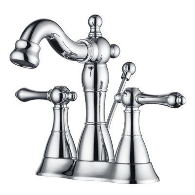 Robinet de lavabo de salle de bain à centre à 2 poignées avec drain Prime Collection - Chrome poli