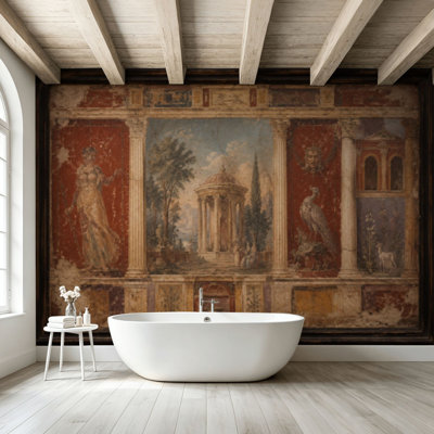 Peel and Stick Wallpaper Wall Mural Fresco from Pompeii Pompei Wall Art Self Adhesive and Removable