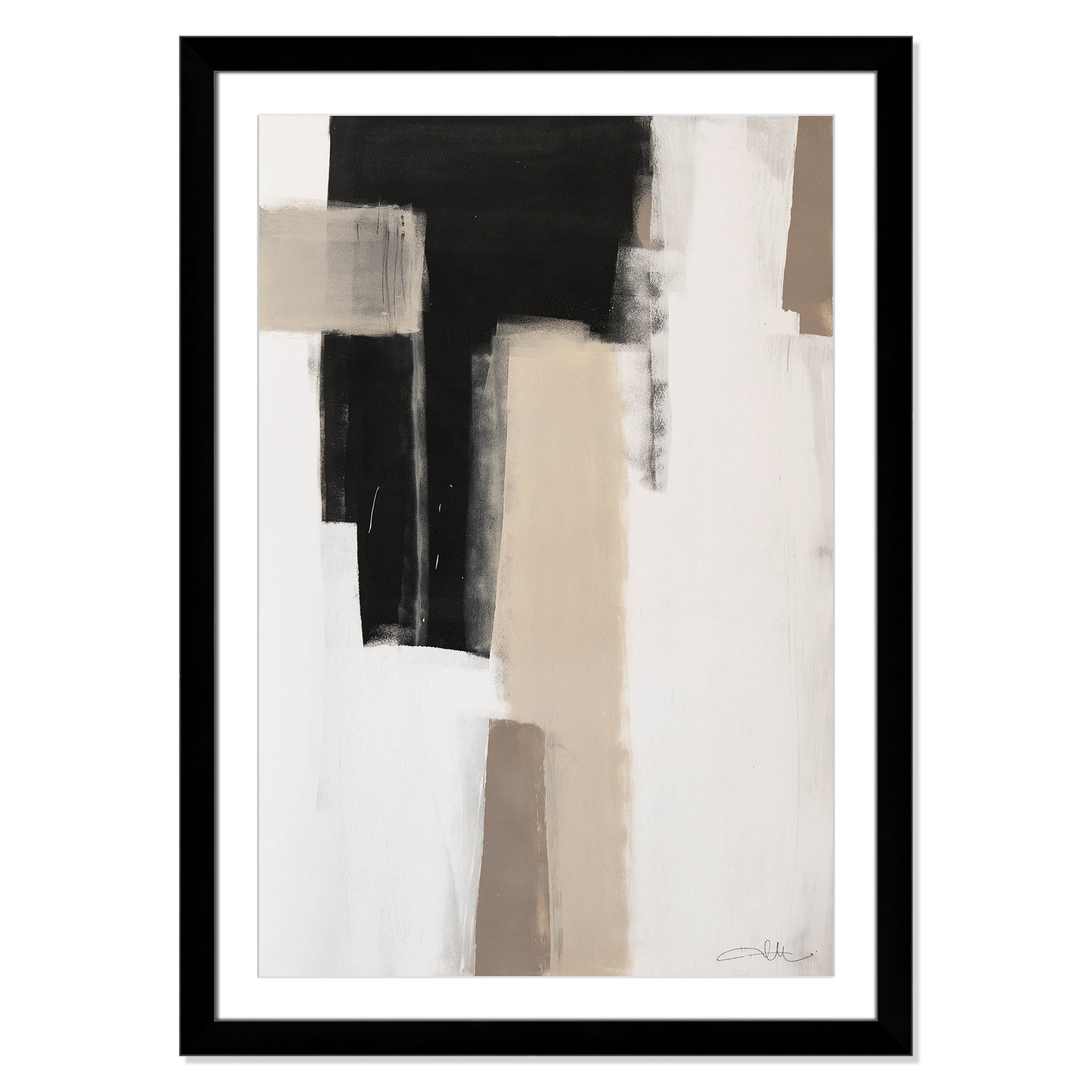 Giverny Earth Scapes I Framed On Paper by  Print, Black Cube Frame Matted, 43" H x 31" W x 1.25" D  