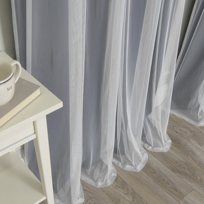 Panneau coulissant en polyester Natascha, l 52" x L 84", Bleu marine