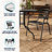 Amlie 31.5" Round Glass Metal Table with 4 Metal Aluminum Slat Stack Chairs-1277366511