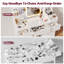 LED Dressing table 7 Drawers and 7 Storage Shelves Dressing Table With Mirror Large Desktop Makeup Desk-1099582211