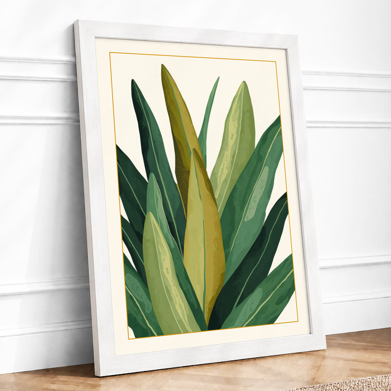 Leaf Study Botanical - Framed Print, A1 - 84.1 x 59.4 cm, White