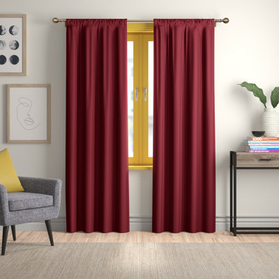 Tricia Solid Curtain Panel, Room Darkening Rod Pocket Curtain Thermapanel (1 Panel)