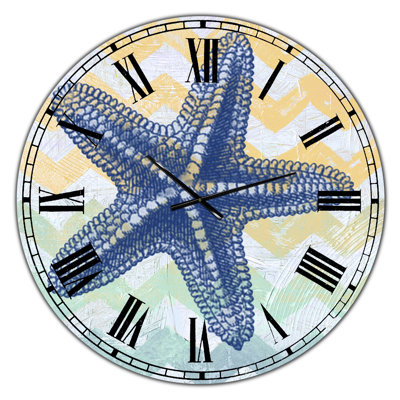 Chevron-étoile de poisson-7914 - Grande horloge murale nautique et côtière