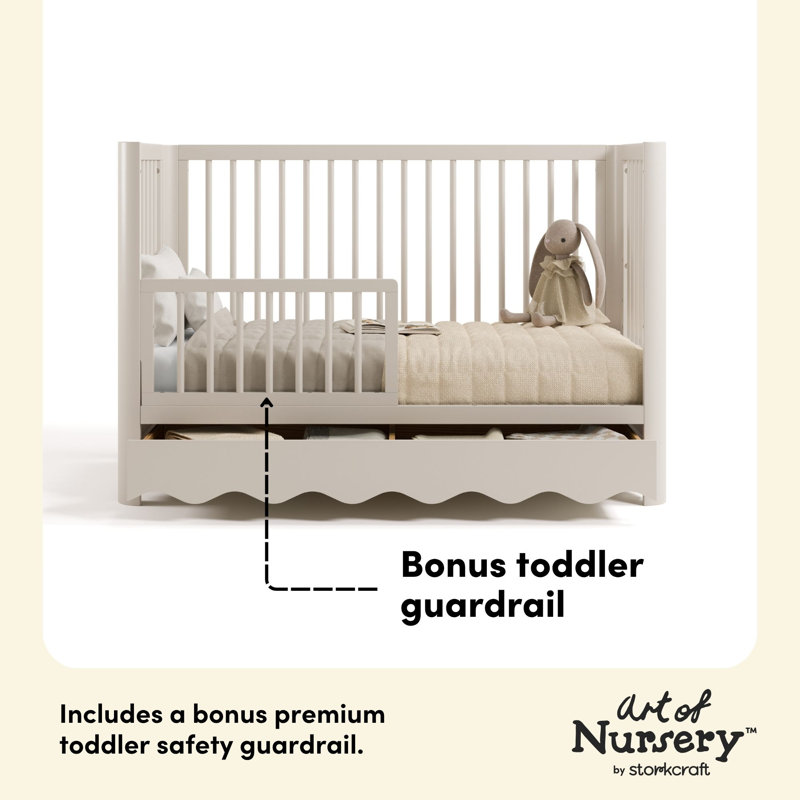 Storkcraft Casablanca Deluxe 5-In-1 Convertible Crib, Frosted Oat
