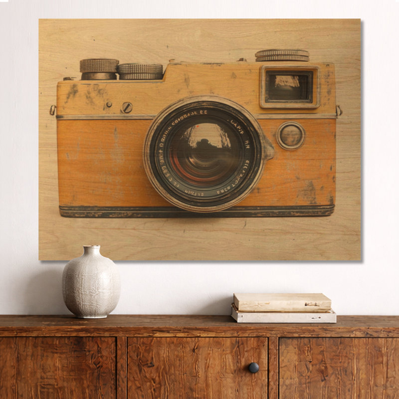 Polaroid des années 70 - Décoration murale rétro en bois, H 30 po x l 40 po, Rectangulaire