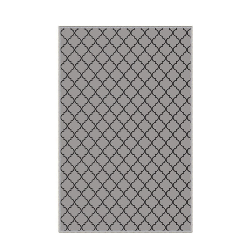 Tapis antibactérien 100% polyester 5,9 x 9,2 pi Luxurious Pois en feutre antidérapant en PVC, d'une hauteur de poils de 0,3 po | Lavable à la machine, impression numérique 3D, parfaite pour le décor du salon et de la chambre à coucher