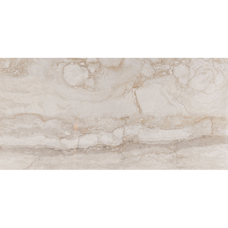 Beraldi 12 in. x 24 in. Polished Porcelain Stone Look Floor and Wall Tile, Travara