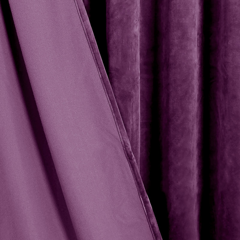 Velvet Room Darkening Grommet Window Curtain Panel, 55" W x 108" L, Purple