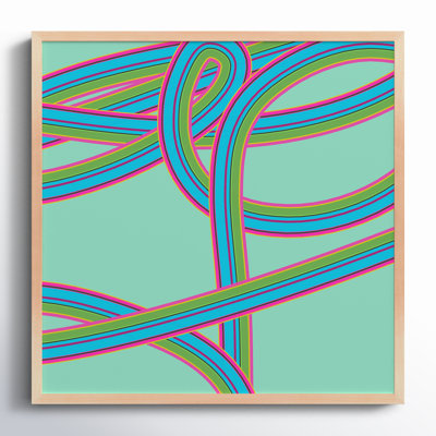 Polo "Turquoise Twist" Print by Jacques Pilon