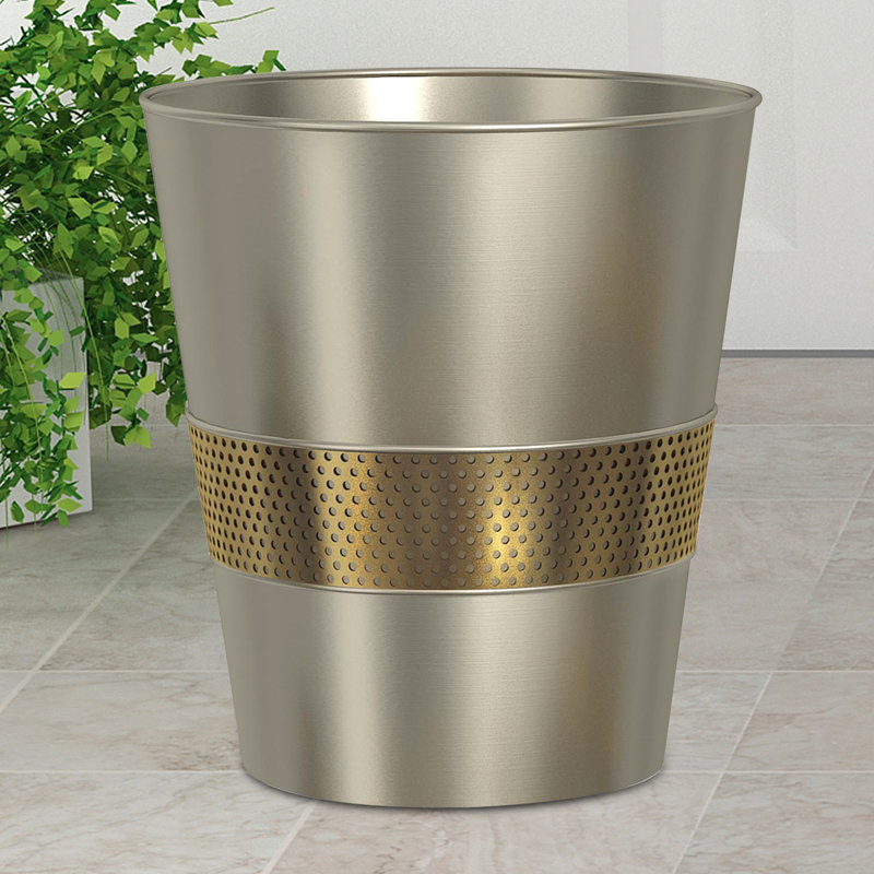Selma Open Waste Basket - 2.25 Gallons, Gold