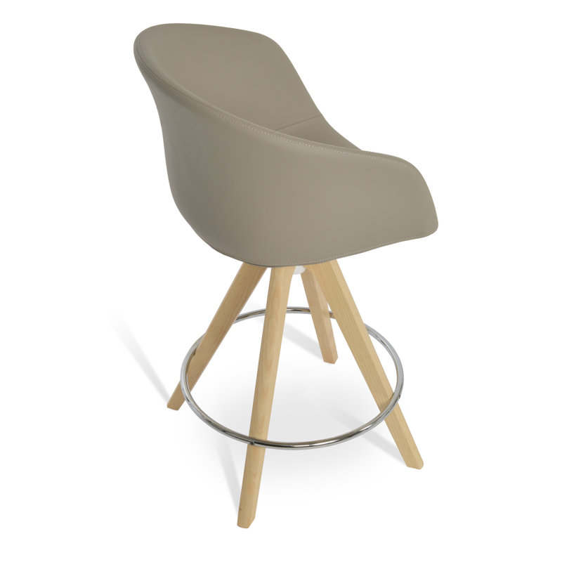 Counter Stool, Counter Stool (22” Seat Height), Natural, Bone Faux Leather