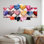 «Rose and Blue Heart Pop Art II», art mural Pop Art