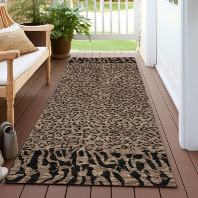 Machine Washable Indoor/Outdoor Claudian ACN1230 Brown Rug