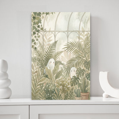 Whimsical Greenhouse Friends by Andreas Magnusson - Wrapped Canvas Print