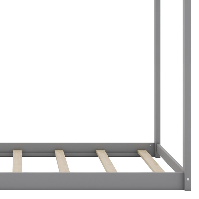 Lit maison en bois, Gris