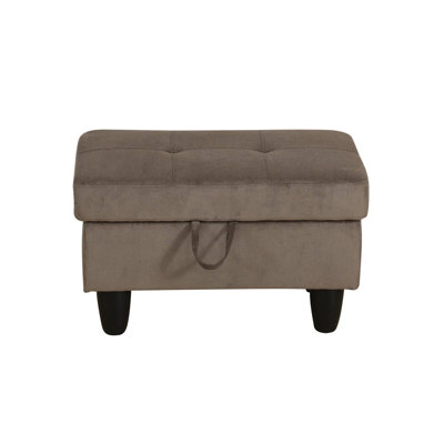Pouf de salon en velours brun ananas