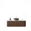Meuble-lavabo 48 po avec lavabo et lavabo 48 po, armoires de rangement à bords arrondis et rayés avec 2 tiroirs, cuve en céramique noire et plateau en pierre frittée blanc de Carrare, pré-assemblé