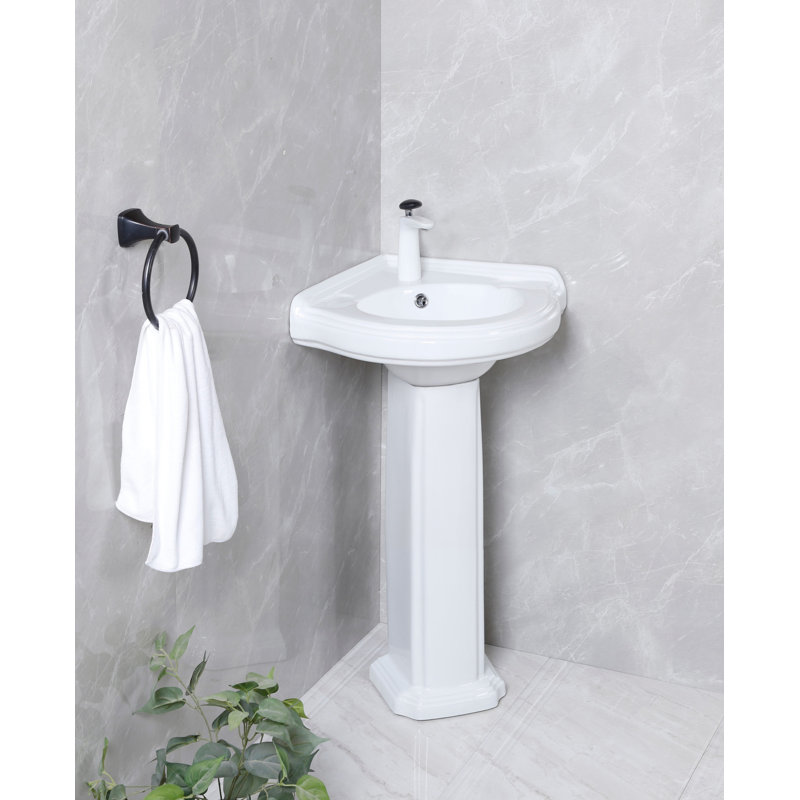 Kingston Brass Pilaster 22-Inch Ceramic Pedestal Sink (Single Hole)