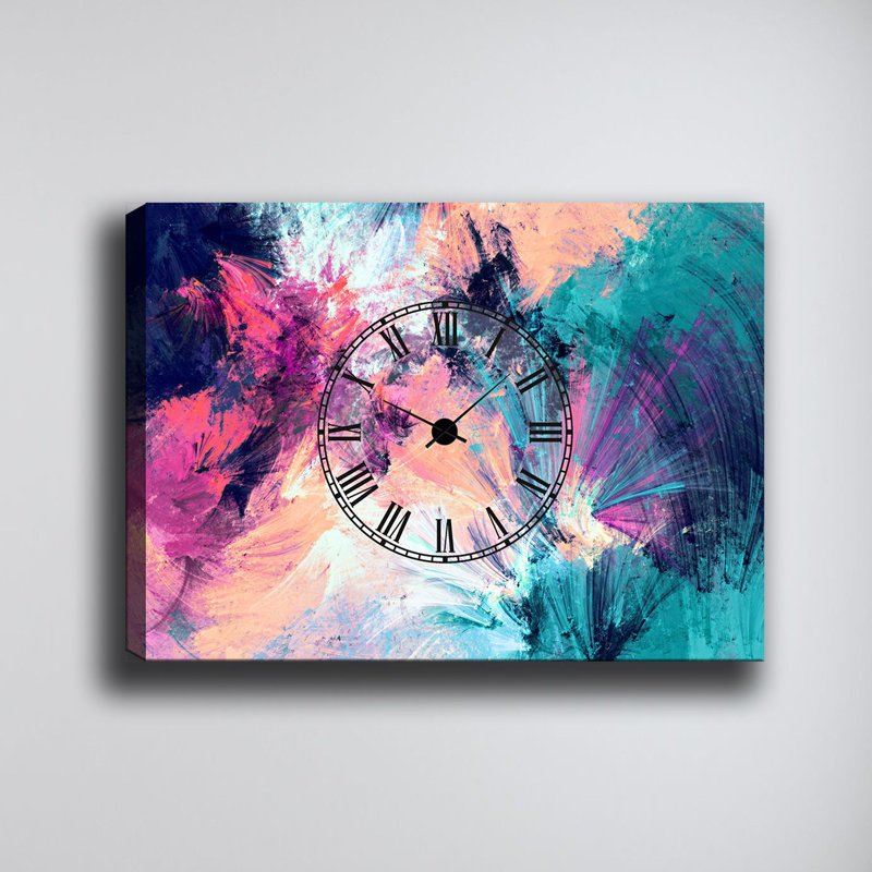 Horloge murale élégante 19,7 po x 27,6 po | Face 100% coton, structure 100% bois (épaisseur: 1,2 po) | Sans PVC, parfait pour le salon, la cuisine ou le bureau | Conception intemporelle et qualité de fabrication