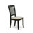 5 Piece Dining Table Set for 4 Includes a Round Kitchen Table with Dropleaf and 4 Linen Fabric Dinette Chairs, Black-643554219-595922424