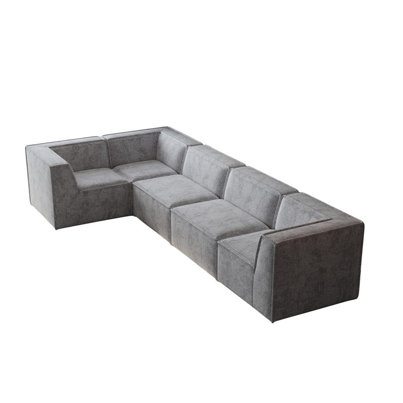 Luxurious Chenille Modular Sofa For Versatile Indoor Spaces, Enhancing Comfort And Style, Gray Chenille