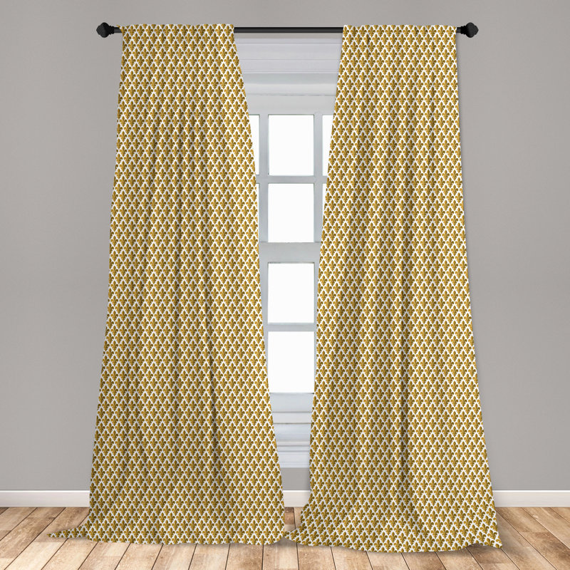 Fleur De Lis Semi-Sheer Rod Pocket Curtain Panels, 28" x 63"