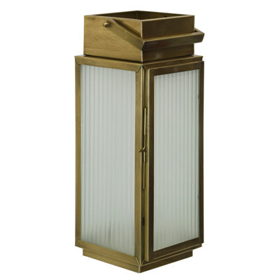 Belvedere Paneled Lantern - Antique Brass - 7"W x 7"D x 19"H