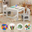 Ensemble multifonctionnel de table et de chaises pour enfants 3 pièces avec plateau amovible, tiroirs de rangement intégrés et tablette ouverte - idéal pour jouer, dessiner, manger et bricoler-437330933
