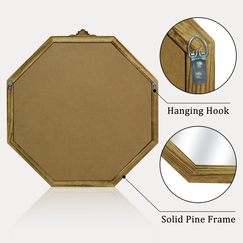 Hoopes Wood Framed Octagon Wall Mirror, 32" x 32"