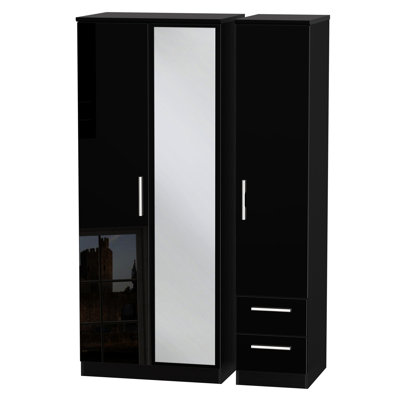Yvette 3 Door Manufactured Wood Wardrobe