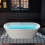 Baignoire autoportante contemporaine en résine de couleur unie matte en bois massif L 59 po x l 29-7 / 8 po Cove WOODBRIDGE