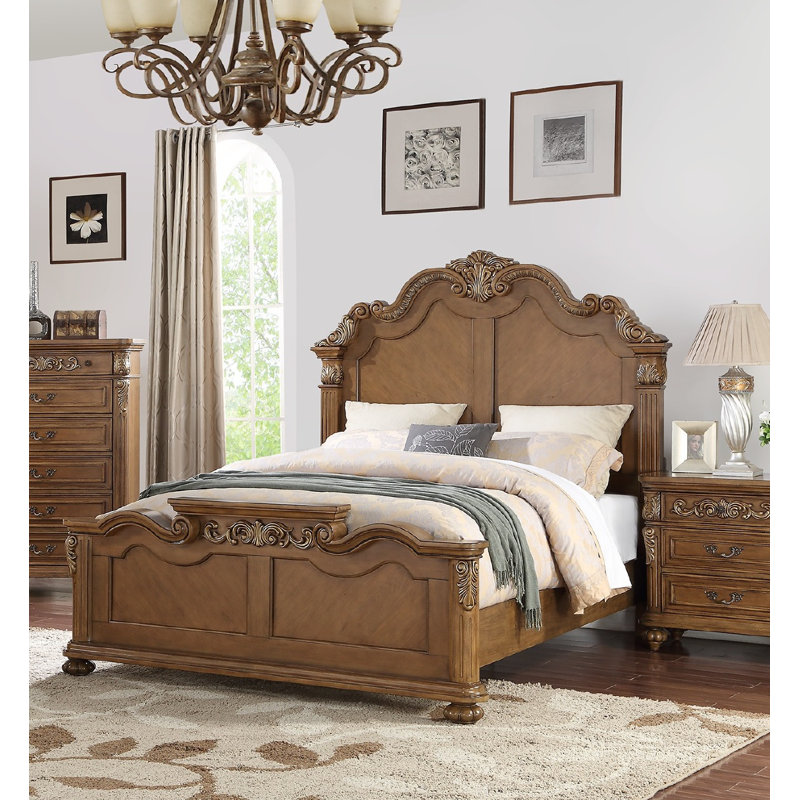 Liao Standard Bed, Dark Brown, Queen
