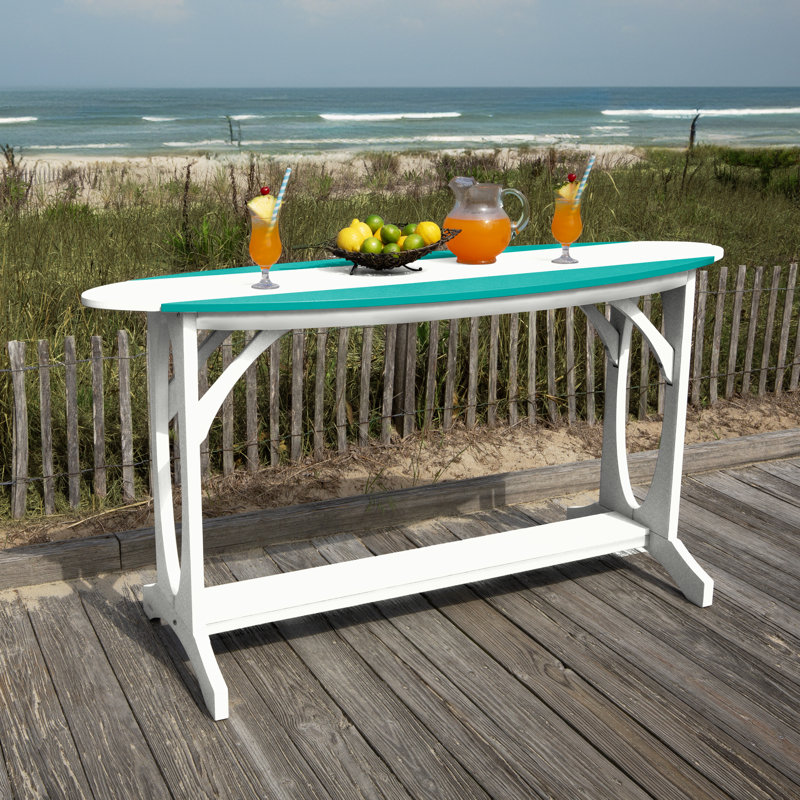 Ensemble de balcon à hauteur de bar 3 pièces Shoreline, Blanc / bleu verre de mer