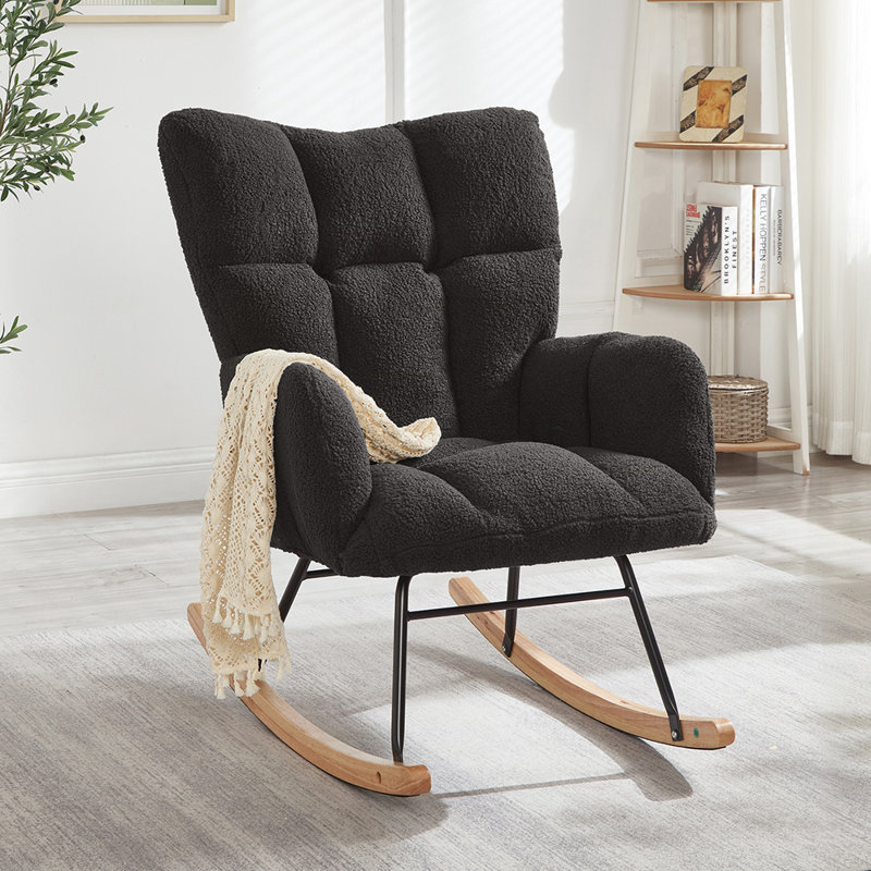 Fauteuil coulissant ergonomique en tissu capitonné avec structure en métal robuste pour une assise confortable et une détente