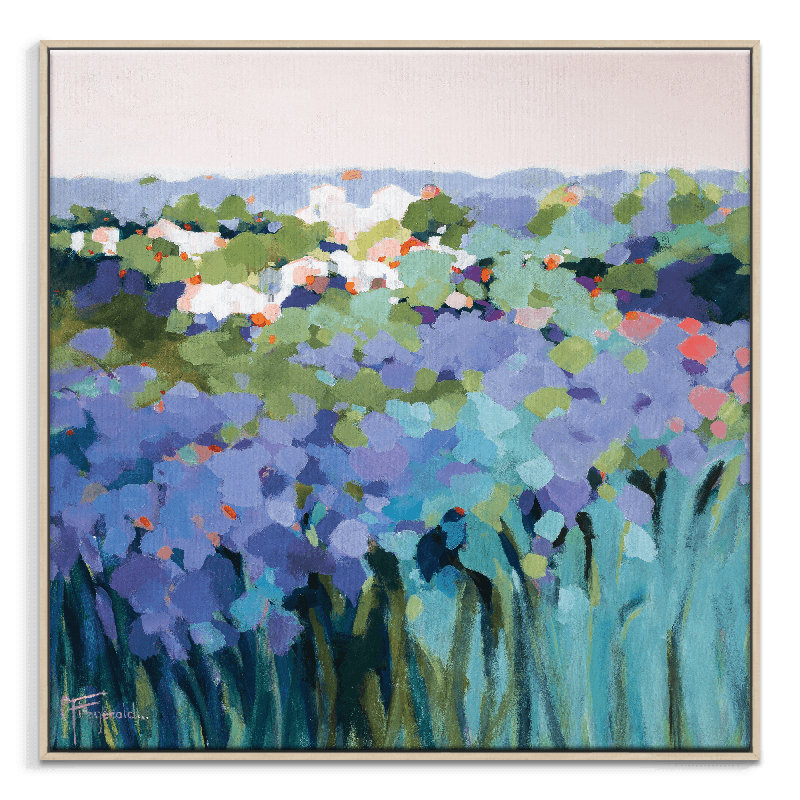 Complementary by Catherine Fitzgerald - Painting, 76cm H x 76cm W x 5cm D, Brown Framed Canvas