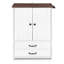 Dog Feeding Station, Double Door Locker With 2 Adjustable Dog Bowls, 3 Hooks On Right Side, White