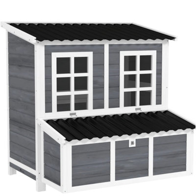Poulailler en bois avec nichoir, niche 39 "pour 4 à 6 poules, lapins
