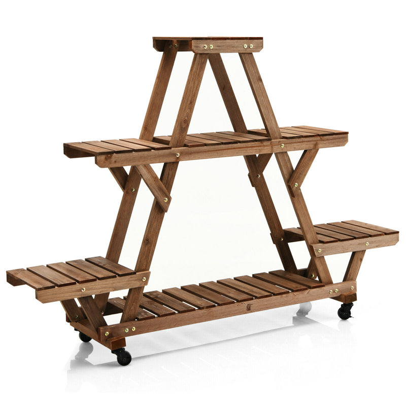 Support à plante en bois