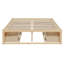 Lit plateforme double avec 6 tiroirs de rangement, sans tête de lit, structure en bois moderne, plusieurs options de couleurs, naturel antique-1400934222-1400934217