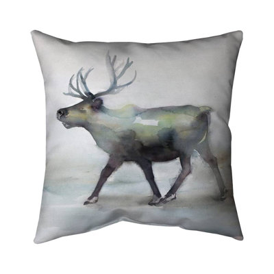 Caribou - 16"x16" Throw pillow cover - Poly twill - Print on demand