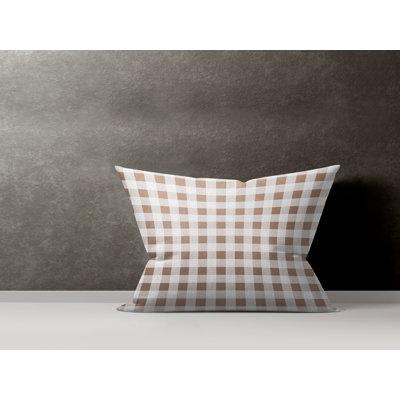 Checkered Cotton Reversible Throw Pillow