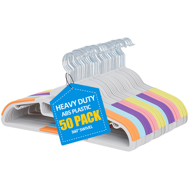 Cintres en plastique avec pinces Meaha, Multicolore, 50