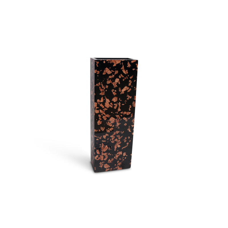 Captured Resin Vase, 16"H x 5"W x 3"D, Gold