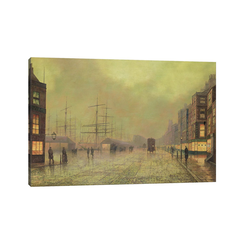 Glasgow Docks by John Atkinson Grimshaw - Wrapped Canvas Print, 20.32 cm H x 30.48 cm W