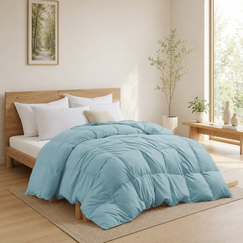 All-Season Duvet – Plush Goose Down & Breathable Comfort, Twin, Dusty Blue