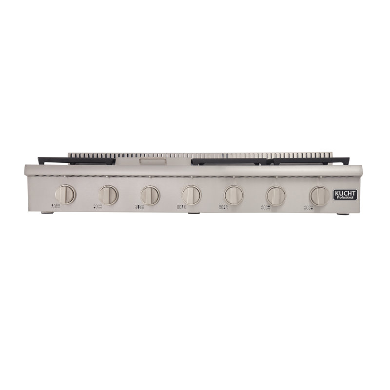 Kucht 48'' W Cooktop, Natural Gas, Classic Silver