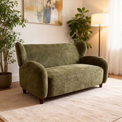 Fauteuil d'appoint nordique à chenille avec dossier incurvé