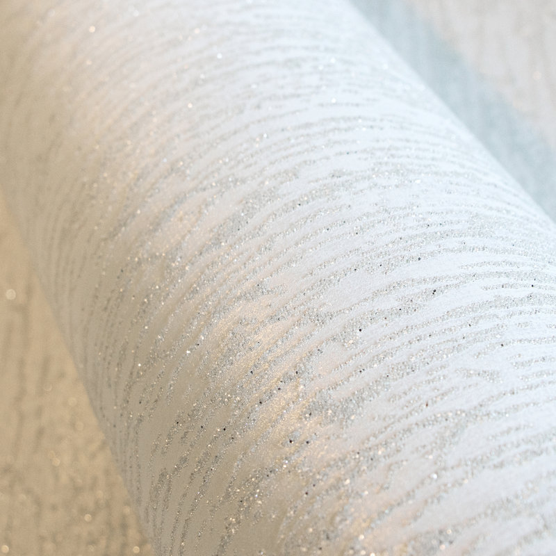 Rouleau de papier peint texturé uni Neptune, Blanc / gris clair